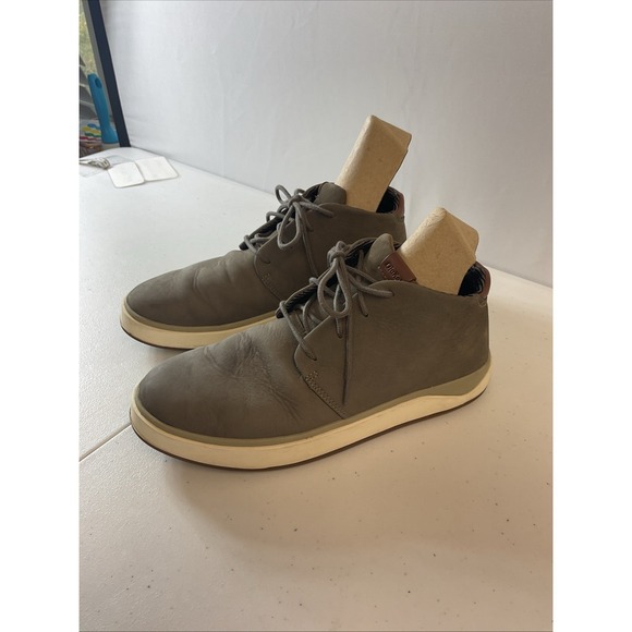 OluKai Papaku 'Ili Mens Gray Leather Chukka Boots Shoes US M 11.5 EUR 44.5 - Picture 2 of 14